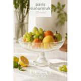 UCCO Paris Pinterest Ayaklı Cam Kase – Meyve Tatlı Sunumluk Tabak Şık Salata Kasesi Kase Sofra Mutfak - 25 cm