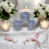 Uc&da 15 Adet Dekoratif Hediyelik Düğün Nişan Doğum Günü Baby Shower Hediyelik Mum - Mini Mavi Silindir Mum