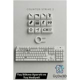 ÜçDe3D Cs Mekanik Klavye Tuşu Özel Tasarım Keycaps 11 Adet (MX Cherry Uyumlu)