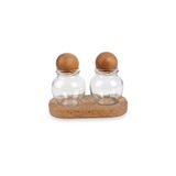 ÜÇER AHŞAP Ahşap Top Kapaklı Cam Kavanoz ( 2 Li Set ) 370 ml