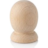 Üçer Ahşap Oval Form Kayın Ağacı Mobilya Kulbu - 37MM Elips Dolap ve Çekmece Kulbu ( 1 Adet ) - Natürel