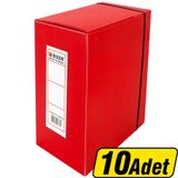Üçgen 22x31x13 cm Kırmızı 10'lu Arşivleme Kutusu
