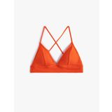 Üçgen Bikini Üstü Dokulu Çapraz Askılı Kaplı