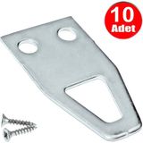 Üçgen Çerçeve Askısı Duvar Tablo Askı Düz Demir Asma Halka Kanca -10 Adet - 02 - Gri