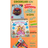 Üçgen Çocuk Anasınıfı Okul öncesi 1. 2 sınıf ALGI GELİŞİMİ-PRENSES Mandala Boyama Kitabı -STİCKER ÇIKARTMA -Keçeli kalem SET