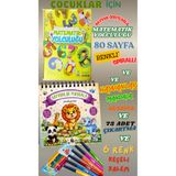 Üçgen Çocuk Anasınıfı Okul öncesi 1. 2 sınıf Matematik Ögrenme GELİŞTİRME- Hayvanlar Mandala Boyama Kitabı -STİCKER ÇIKARTMA -Keçeli kalem SET