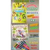 Üçgen Çocuk Anasınıfı Okul öncesi 1. 2 sınıf matematik Ögrenme GELİŞTİRME-UNİCORN Mandala Boyama Kitabı -STİCKER ÇIKARTMA -Keçeli kalem SET