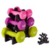 Üçgen Dambıl Raf Standı, 3 Katlı, Ağırlık Tutucu 23x22.5x8.5cm, Ev Spor Salonu, Egzersiz Için