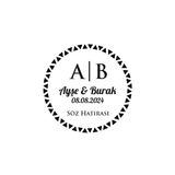 Üçgen Desenli Yuvarlak Mühür Kına Nişan Düğün 3X3 Cm Özel Etiket / 50 Adet Sticker