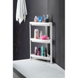 Üçgen Köşelik 3 Katlı Banyo Rafı, Banyo Köşe Düzenleyici, Beyaz