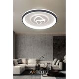 Üçgen Model Modern Plafonyer Avize (50 cm , 3 Renk Işık) - Siyah