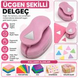 Üçgen Şekilli Orta Boy Şekilli Delgeç | Kağıt Fon Kartonu Eva Delgeç | Scrapbook Hobi Delgeci