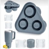 Üçgen Silikon Silindirik Buz Kalıbı, Stanley Quencher 30OZ ve 40OZ ile Uyumlu, 3 Gözlü Yuvarla - Çok Renkli