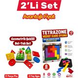 Üçgen Toys Geometrik Şekil+Bultak+Tetrazone+Hedef Kare Oyunu+Renkli+Birleştirilebilir+Eğitici+Öğretici+Montessori+Oyuncak+3yaş+Zeka Geliştirici+Manyetik