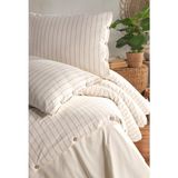 Uçkan Home %100 Organik Pamuk Yıkanmış Çizgili Çift Kişilik Nevresim Takımı-Naturalis Serisi - 200 x 220 cm