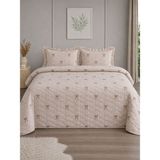 Uçkan Home %100 Pamuk Çift Kişilik Yatak Örtüsü Seti Fırfırlı - Açık Kahverengi - 200 x 230 cm