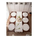 Uçkan Home Fırfırlı Keten 1 Runner 6 Amerikan Servisi Supla Seti - 7 Parça Çeyiz Seti