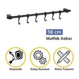 ÜçKol Ticaret Duvara Monte Edilen 6 Kancalı Dekor Kaşıklık ve Kupa Askısı - 0 - 3 L