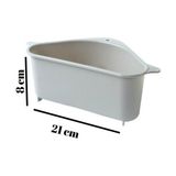ÜçKol Ticaret Vantuzlu Üçgen Sebze Meyve Lavabo Raf Evye Süzgeç Sünger Tutucu Düzenleyici Mutfak Organize - 0 - 3 L