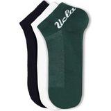 Ucla ADELITA 3'Lü Siyah-Yeşil-Beyaz Kısa Jakarlı Pamuk Standard Fit Unisex Çorap - Beyaz - Siyah - Yeşil - 36 - 39