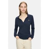 Ucla IRENE Lacivert Polo Yaka %100 Pamuk Metal Logolu Standard Fit Kadın Triko
