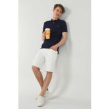 Ucla Lake Polo Yaka Nakışlı Lacivert Erkek T-shirt