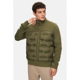 Ucla Munoz Haki Fermuarlı ve Cepli Scuba Kumaş Standard Fit Erkek Mont - 3XL