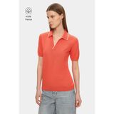 UCLA SASHA Pembe Polo Yaka Triko Nakışlı %100 Pamuk Standard Fit Kadın Tshirt