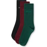 Ucla Sılvıus 3'Lü Siyah Bordo Yeşil Uzun Jakarlı Standard Fit Unisex Çorap - Yeşil - Kırmızı - Siyah - 40 - 45