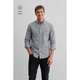 Ucla Tyson Adaçayı Yeşili Nakışlı %100 Pamuk Poplin Standard Fit Erkek Gömlek - 2XL