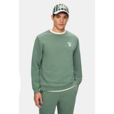 Ucla Valley Adaçayı Yeşili Bisiklet Yaka Baskılı Standard Fit Erkek Sweatshirt - Ada Çayı
