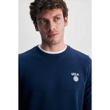 Ucla Valley Lacivert Bisiklet Yaka Baskılı Standard Fit Erkek Sweatshirt - M