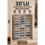 Üçler Life Şeffaf Ayakkabı Saklama Kutusu 30'lu | İstiflenebilir Ayakkabı Organizer