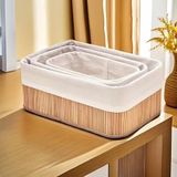 Üçlü Bambu Sepet Organizer Ev Düzenleyici Çok Amaçlı Mutfak Banyo Sepeti