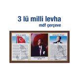 Üçlü Milli Levha Mdf Çerçeve - 45X90 Cm