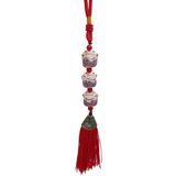 Üçlü Mor Maneki Neko Şans Kedisi Araba Süsü No.5MR