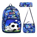 Üçlü okul çantası seti İlkokul Okul Çantası + Termal Beslenme Çantası + Kalemlik (FUTBOL)