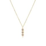 Üçlü Sarmal Zirkon Kolye Gold 45 Cm