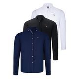 ÜÇLÜ SET G674 DEWBERRY ERKEK GÖMLEK-SİYAH-BEYAZ-LACİVERT