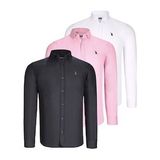 ÜÇLÜ SET G725 DEWBERRY ERKEK GÖMLEK-SİYAH-BEYAZ-PEMBE