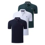 ÜÇLÜ SET T8561 DEWBERRY ERKEK T-SHIRT-LACİVERT-BEYAZ-HAKİ