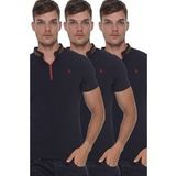 Üçlü Set T8571 Dewberry Fermuarlı Erkek T-Shırt-Lacivert-Lacivert-Lacivert