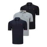 ÜÇLÜ SET T8586 DEWBERRY ERKEK T-SHIRT-SİYAH-LACİVERT-GRİ