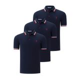 ÜÇLÜ SET T8594 DEWBERRY ERKEK T-SHIRT-LACİVERT-LACİVERT-LACİVERT