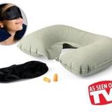 Üçlü Seyahat Seti (Kulak Tıkacı + Uyku Maskesi + Şişme Yastık)