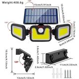 Üçlü Solar Led Projektör – Beyaz Işık – Sensörlü Dış Mekân Aydınlatma (5047)