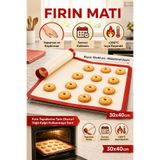 UCR HOME 30x40 Fırınlanabilir Yıkanabilir Kendinden Yağlı Silikon Pişirme Ve Hamur Açma Matı Fırın Tepsisi