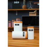 Ucr Home 3'lü Set Metal Çay Kahve Şeker Saklama Kavanozu - Beyaz - Çok Renkli - 1 - 0 - 249 ml
