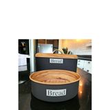 UCR HOME Dekoratif Ve Şık Metal Büyük Ekmeklik Ve Sofralık Ekmeklik 2 Li Set, SİYAH