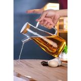 UCR HOME Masterchef Borosilikat Cam Yağdanlık Bambu Vakumlu Kapak Sirkelik Master Chef Yağlık 900 ML